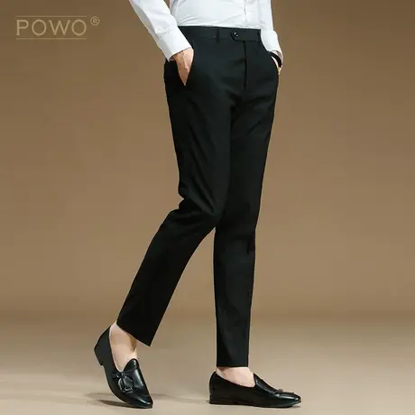 西裤男士修身商务休闲正装职业免烫西装裤黑色潮流韩版春季西服裤商品大图