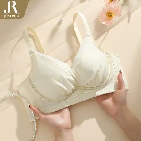 六月玫瑰内衣女小胸聚拢性感文胸无钢圈法式胸罩收副乳防下垂新款商品大图