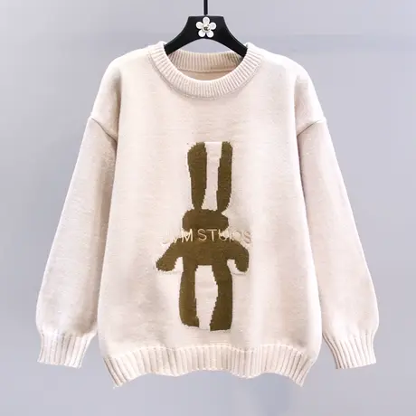 慵懒风高级感卡通兔子毛衣女冬季2023新款宽松设计感休闲针织上衣商品大图
