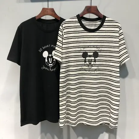 2024春夏韩国ulzzang新款可爱卡通图案韩版宽松中长款短袖T恤女潮商品大图