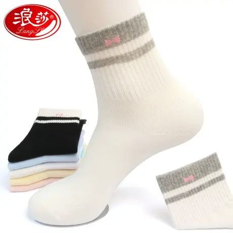 浪莎袜子女纯棉夏季薄女士棉袜春秋袜女韩版运动防臭日系ins女袜图片