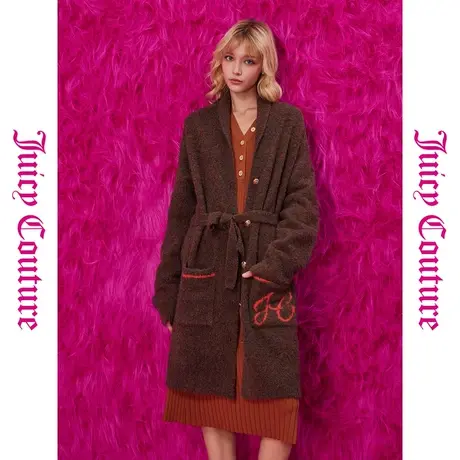 Juicy Couture橘滋秋季装女装年新款造梦者金属扣长款毛织外套图片