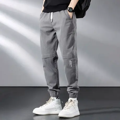 男士长裤子2023新款秋季潮流百搭九分运动裤小脚束脚抽绳休闲卫裤商品大图