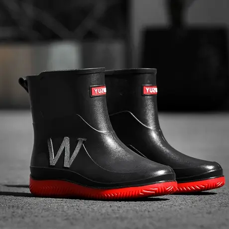 2023新款男士雨鞋钓鱼水鞋洗车工作鞋一体胶鞋套鞋户外防水鞋男款商品大图