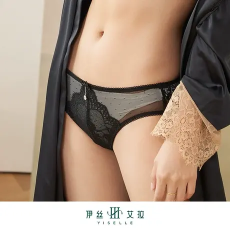 伊丝艾拉超薄蕾丝三角裤 新款透明速干中低腰内裤女薄款210111商品大图
