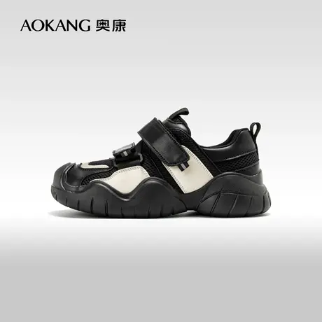 奥康女鞋 2024春季新款丑萌厚底老爹鞋魔术贴时尚百搭休闲鞋潮图片