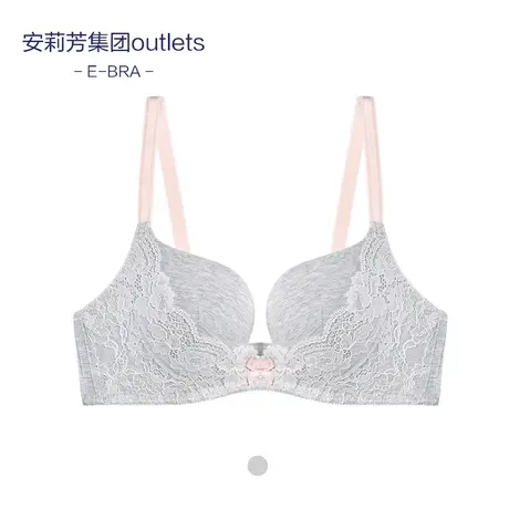 【舒挺杯】安莉芳旗下E-BRA下厚上薄款无钢圈文胸女士蕾丝边内衣图片