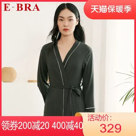 安莉芳outlets棉感睡衣E-BRA春夏秋季莫代尔舒适宽松女士睡袍晨袍图片