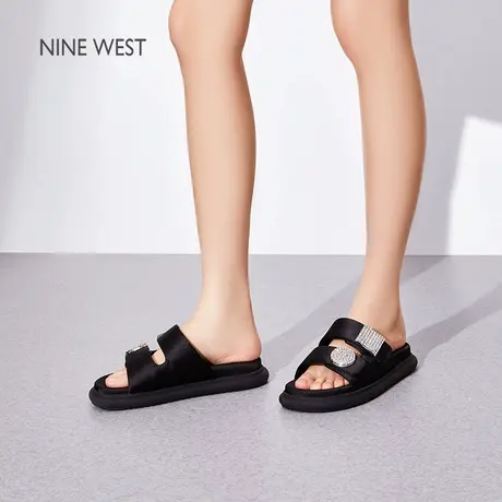 【商场同款】Nine West/玖熙拖鞋女夏季外穿2025新款平底沙滩鞋图片