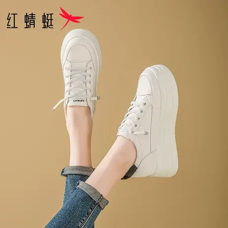 红蜻蜓免系小白鞋2025春季新款增高7cm厚底休闲运动百搭板鞋商品大图