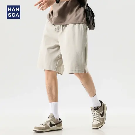 hansca 抑菌双面五分卫裤男款2025夏季凉感透气速干休闲运动短裤图片