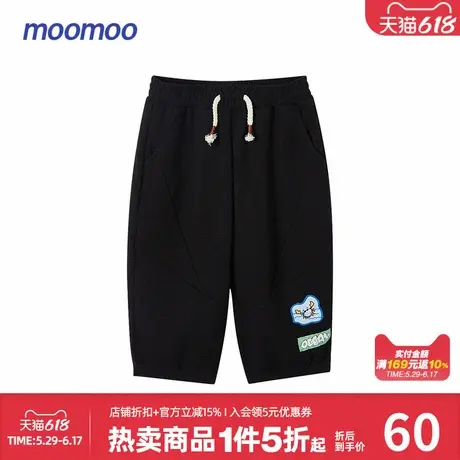 美特斯邦威moomoo童装休闲短裤男童夏运动休闲舒适针织七分裤商品大图