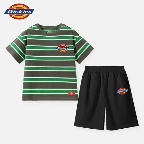 Dickies童装男童夏装套装儿童夏季条纹短袖T恤男孩夏款两件套潮A商品大图