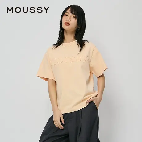 【慧姐专享】MOUSSY 男友风废土风立体LOGO做旧T恤010HAQ90-4991图片