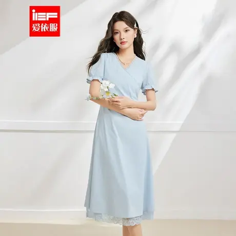 IEF/爱依服连衣裙2025夏季新款法式成熟优雅气质感收腰连衣长裙商品大图