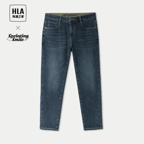 HLA/海澜之家微弹牛仔裤2023秋季季新款透气水洗工艺休闲裤子男士商品大图