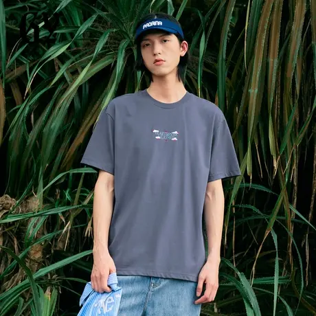 雅戈尔奥莱 GY男装潮牌夏季季新款时尚休闲字母刺绣男士圆领短袖图片