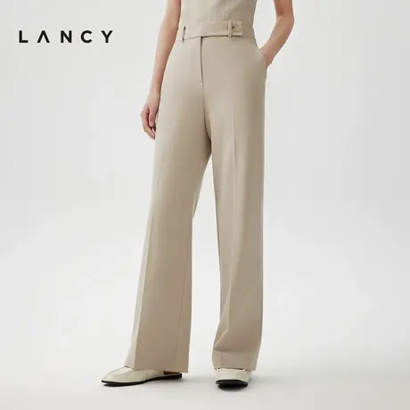 [朗姿奥莱]LANCY/朗姿春季新款直筒气质羊毛西装裤女士通勤宽松高商品大图