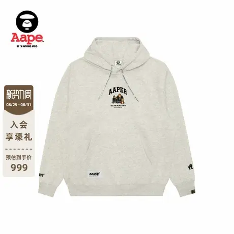 Aape旗舰店男装秋冬猿人军团徽章休闲潮流薄绒连帽卫衣C370XAP图片