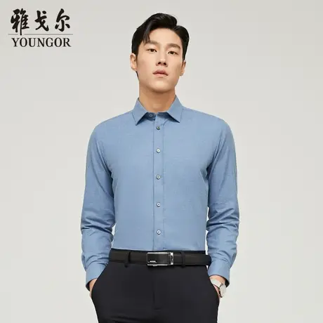 【可机洗羽绒衬衫】TP系雅戈尔衬衫冬季90白鹅绒保暖长袖衬衫商品大图