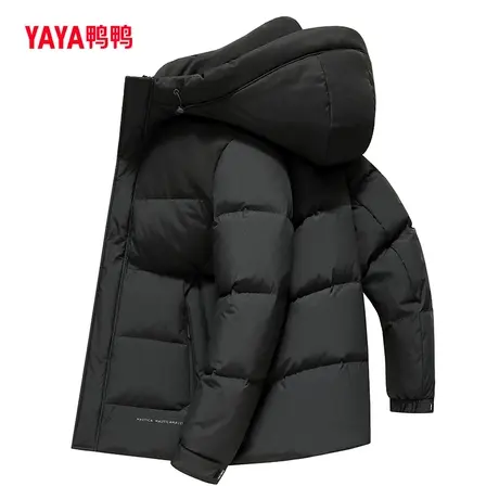 鸭鸭羽绒服男2023年冬季短款连帽韩版时尚休闲帅气保暖外套C图片