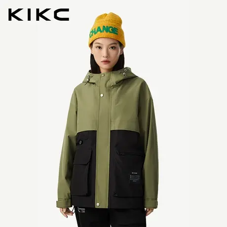 kikc夹克男2023秋冬新款商场同款撞色拼接宽松休闲运动冲锋衣外套图片