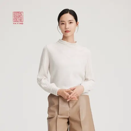 EP雅莹高端系列 山羊绒肌理感半高领针织衫 商场同款9507A商品大图