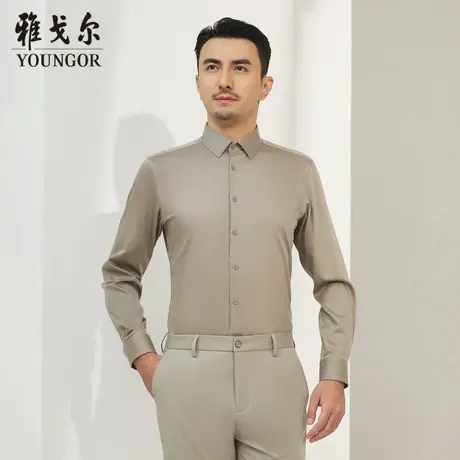 雅戈尔奥莱 商场同款男士长袖衬衫秋季新款官方商务休闲衬衫商品大图