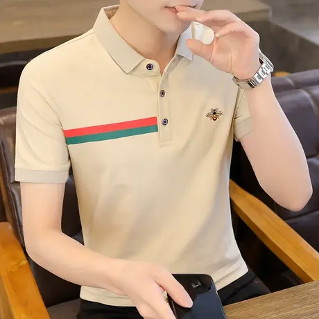polo衫男短袖t恤夏季纯棉男士潮牌翻领男生有领休闲半袖上衣夏装商品大图