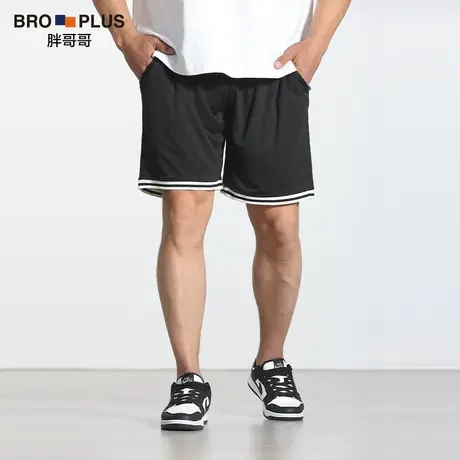 胖哥哥夏季薄款运动短裤男宽松加肥加大码透气5分裤子男松紧腰裤商品大图