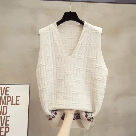 v领针织马甲背心女2022秋冬新款宽松上衣外穿马夹复古毛衣坎肩潮商品大图