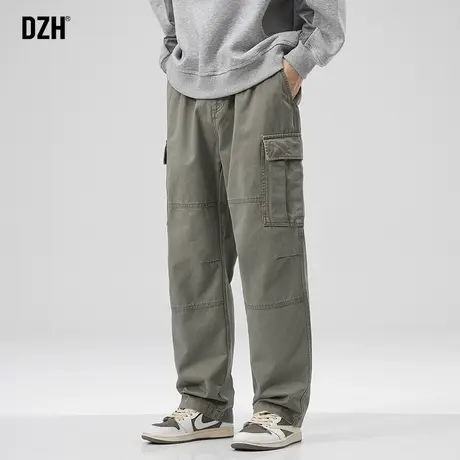 男士春季直筒工装裤子男款美式高街2024年新款宽松休闲裤纯棉男裤商品大图