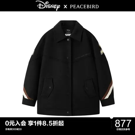 太平鸟迪士尼雪天使米奇联名新款羊毛大衣时尚毛呢外套A6AAC4E05图片