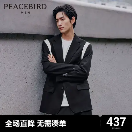 太平鸟男装奥莱2023秋季西装休闲肩部撞色西服便西外套男士图片