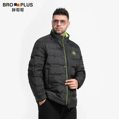胖哥哥大码男士羽绒服白鸭绒宽松时尚潮短款冬季外套男装加肥加大商品大图