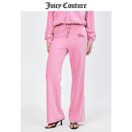 Juicy Couture橘滋休闲裤女春季新款美式复古高腰直筒天鹅绒长裤商品大图