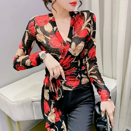 外搭罩衫女长袖薄款冰丝开衫小披肩春夏性感网纱上衣系带修身外套图片