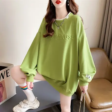 设计感小众卫衣女春秋季韩版宽松大码薄款小个子假两件上衣服外套商品大图