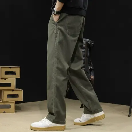 直筒休闲裤男2023新款秋季潮牌宽松大码锥形男款百搭裤子男裤春秋商品大图