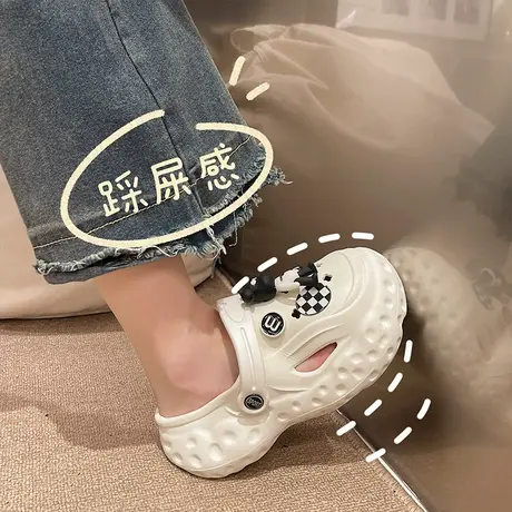 踩屎感气球狗洞洞鞋女外穿2023年夏季新款厚底松糕增高沙滩凉拖鞋图片