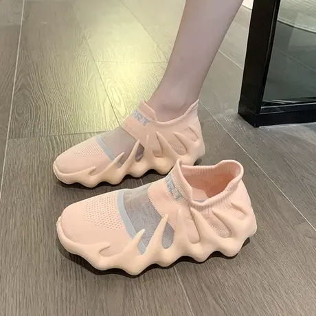 轻便减震运动鞋女跳绳厚底跑步机鞋瑜伽室内专用软底训练健身鞋女商品大图