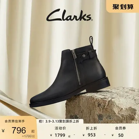 Clarks其乐女鞋秋冬经典时尚切尔西靴搭扣一脚蹬时装靴工装靴短靴图片