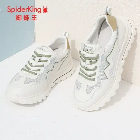 SPIDER KING/蜘蛛王女鞋真皮2023夏商场同款休闲运动鞋女网面透气商品大图