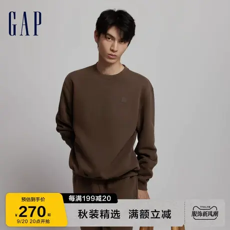 【双11预售】Gap男女装秋冬2023新款LOGO碳素软磨抓绒卫衣807041图片