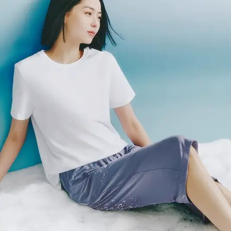 三枪女夏季凉感透气薄款莫代尔睡裤弹力轻薄七分休闲家居裤61378商品大图