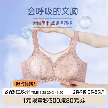 茜施尔25年夏季新款内衣洞洞杯透气文胸大胸显瘦无钢圈收副乳胸罩商品大图