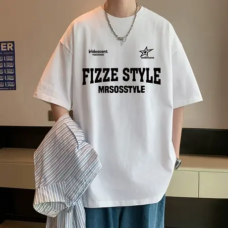 潮牌运动休闲体恤衫oversize短袖t恤男夏季新款美式男装纯棉半袖商品大图