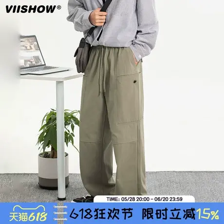 VIISHOW工装裤子男2025年春潮牌宽松美式直筒日系高街休闲伐木裤商品大图