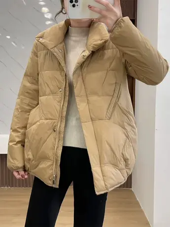 轻便短款羽绒棉服女2023韩版新款冬季修身保暖小个子洋气棉衣外套图片