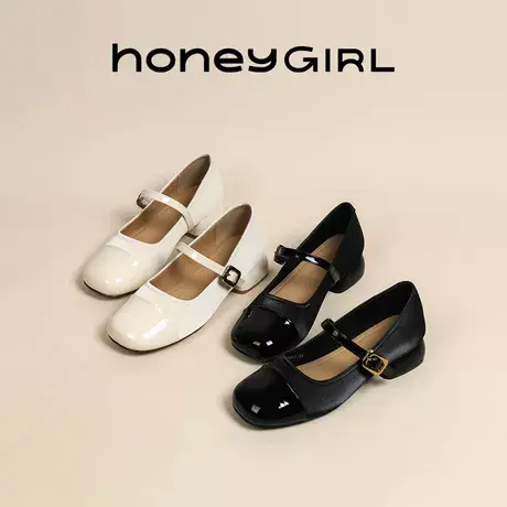 honeyGIRL法式玛丽珍女鞋2025新款春季复古单鞋小香风女鞋小皮鞋商品大图